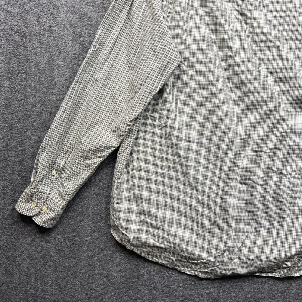J. Crew Shirt Mens Large Green Tan Plaid Button Down Long Sleeve Cotton - Picture 10 of 16